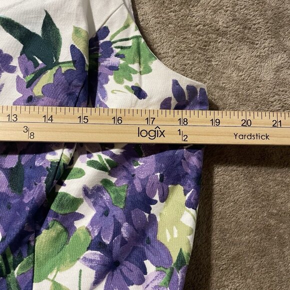 LAUREN RALPH LAUREN Dress Womens 14 Petite Floral Sleeveless Spring Summer Mid - Picture 9 of 9